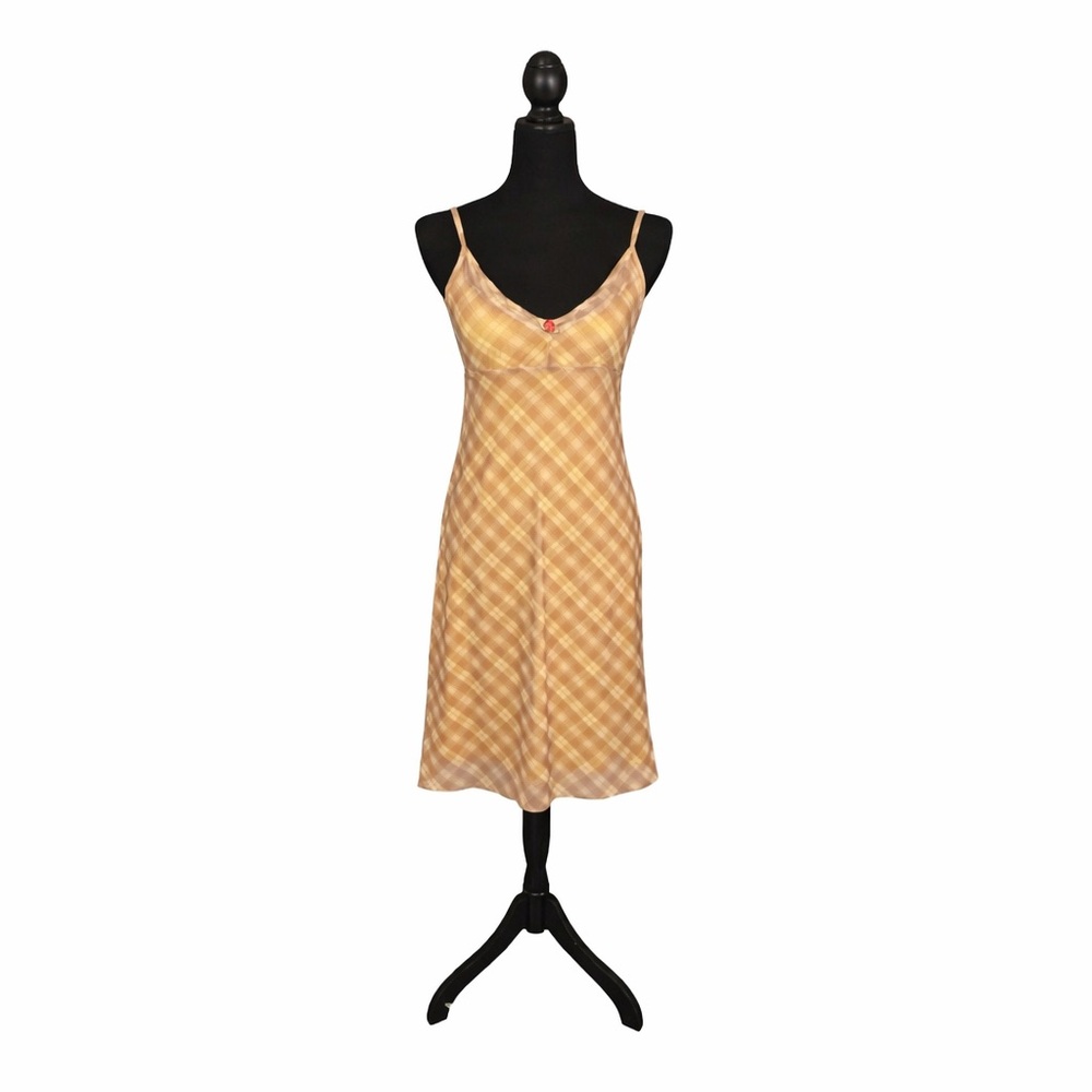 Kimchi Blue Urban Outfitters Plaid Rosebud Slip Dress Women’s M Light Academia
